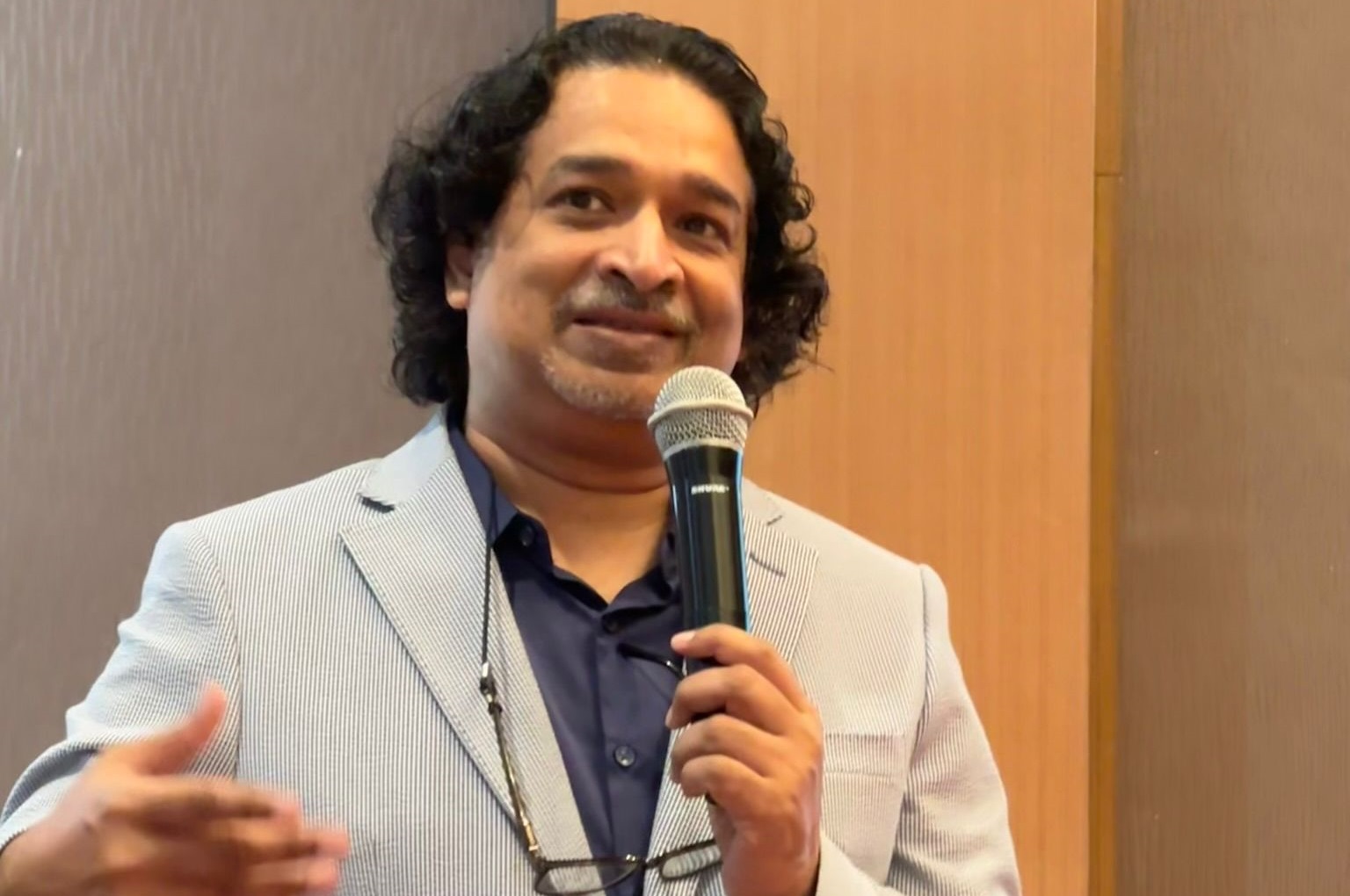 Dr Anirban Sadhu speaking at an event
